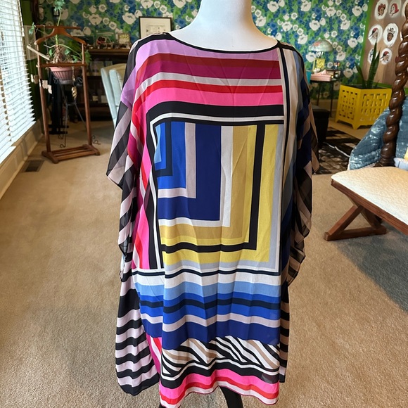 Trina Turk Dresses & Skirts - Trina Turk Theodora Sheer Patterned Tunic Caftan Dress